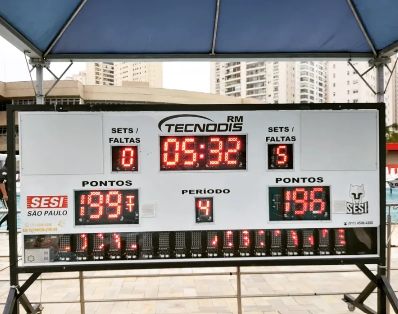 Placar Eletrônico Instalado no Ginásio do Sesi